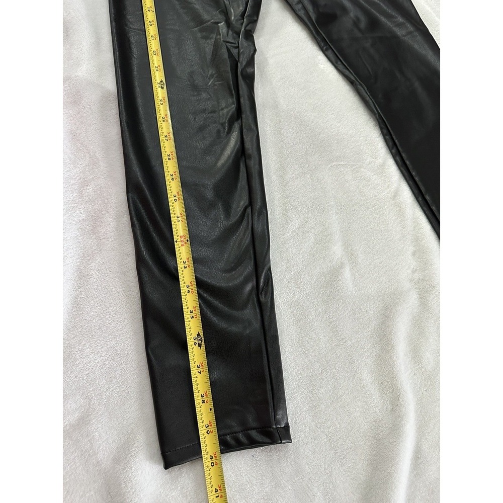 HM Womens High Waisted Black Faux Leather Leggings Slim Fit Size L New NWT - Picture 5 of 9